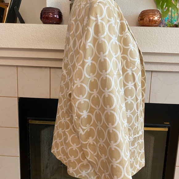 Talbots Woman Stretch Jacket, 3/4 Sleeves, Cream & White, Size 18W - Picture 6 of 12
